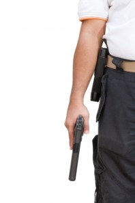 Armed Sidearm police officer